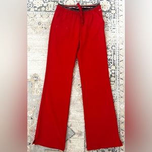 Red Y2K Flare Pants